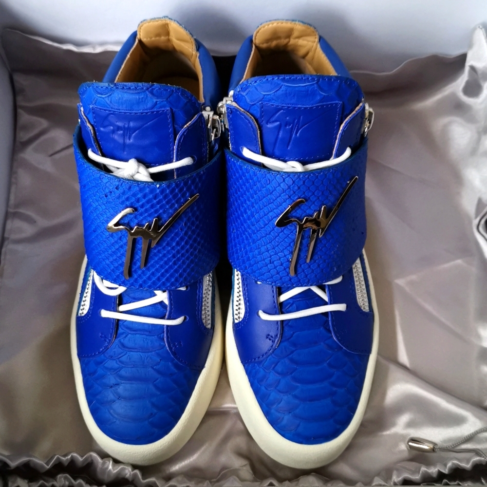 Giuseppe Zanotti Python Mid Blue Logo Strap